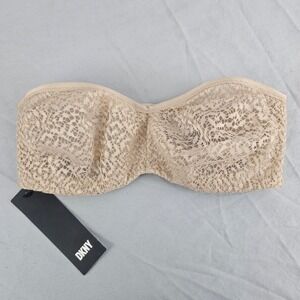 DKNY 32B Modern Lace Strapless Bra in Nude NWT L752